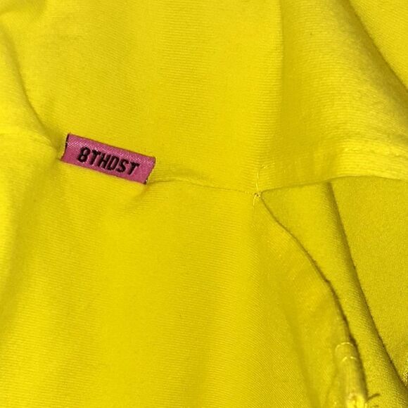 8ighth Dstrkt Tee Shirt Bear Hoodie Zipper Size XL Yellow - Picture 8 of 8